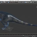 Detailed Reptile Dinosaur Model With Bony Crest And Scaly Skin Standing Posture