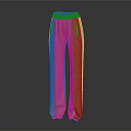 Brown Wide Leg Pinstriped Pants With Purple Side Stripes and THE ONE Brand Logo