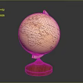 Vintage Globe With Wooden Base And Detailed World Map Surface