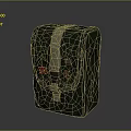 Durable Green Canvas Bag With Beige Strap And Decorative Patches For Daily Essentials