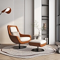 Leisure Chair Sofa Chair Side Floor Lamp 3d model