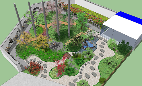 Modern Garden 3d model