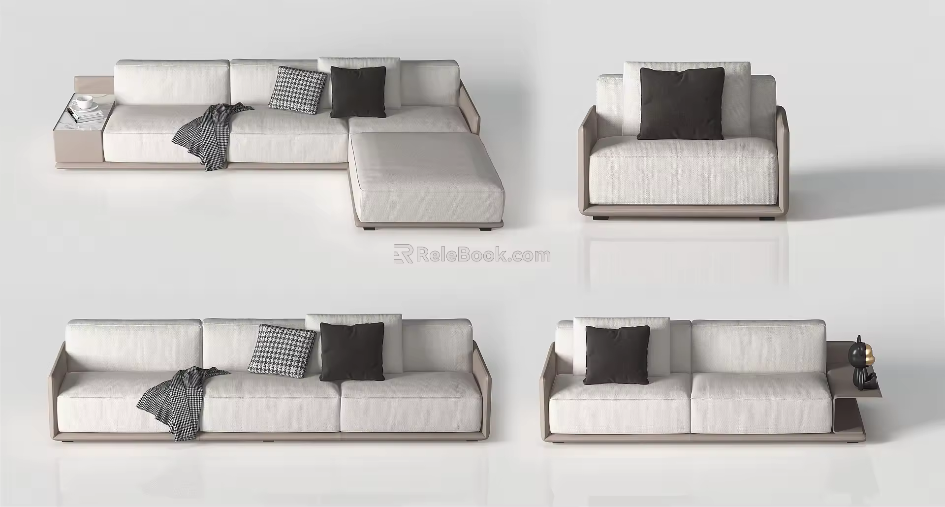 Modern Combination Sofa Multi-Person Fabric Sofa Three-Person Sofa Single-Person Sofa Corner Sofa 3d model