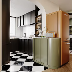Retro Kitchen Middle Guest Restaurant 3d model