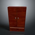 Wooden Double Door Cabinet With Silver Handles And Base Trim Design