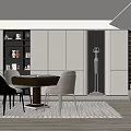 Hotel Mahjong Room Elegant Modern Interior With Comfortable Chairs Table And Bookshelf