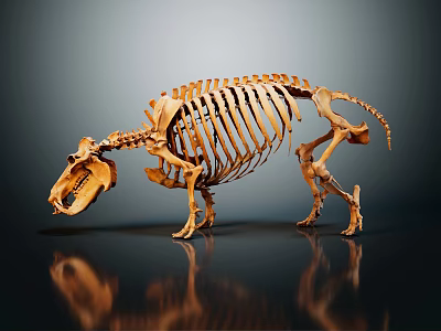 Modern skeleton dinosaur skeleton dinosaur fossil 3d model