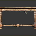 Elegant Solid Wood Table With Carved Legs And Natural Wood Grain Design