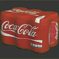 Classic Red Coca-Cola Beverage Pack With Multiple Cans For Refreshment Drink 3d model