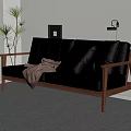 Japanese-style double sofa multi-person sofa 3d model