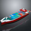 Large Container Ship With Colorful Cargo Containers And Red White Hull For Marine Transportation