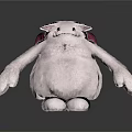Adorable Pink Plush Stuffed Toy Character With Big Eyes Long Beard And Soft Texture