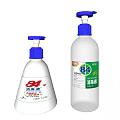 Bathroom Accessories 84 Sanitizer Bottles White Transparent With Blue Pump And Labels