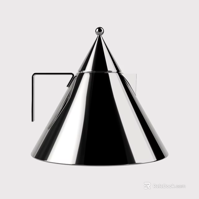 Modern Shower Sauna Equipment With Stainless Steel Conical Structure And Black Handle Design 3d model 