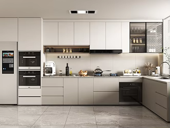 modern kitchen cream kitchen 3d model