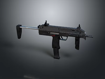 Black Tactical Assault Rifle With Rail System Magazine And Grip Design 3d model