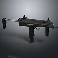 Black Tactical Assault Rifle With Rail System Magazine And Grip Design