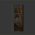 Rusty Iron Doors With Open And Closed States On Gray Reflective Floor 3d model