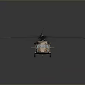 Camo Brown Military Helicopter With Rotor Blades And Modern Fuselage Design