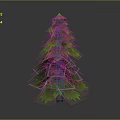 Tall Green Pine Tree With Dense Foliage And Brown Trunk On Gray Background 3d model