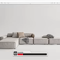 Modern corner sofa multiplayer sofa 3d model