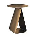 Modern Brass Side Table With Round Top And Sleek Metal Base 3d model