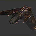 Advanced Cosmic Spacecraft With Neon Honeycomb Wings And Futuristic Design For Interstellar Exploration