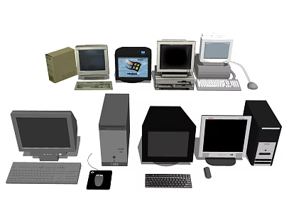 Old-fashioned desktop TV 3d model Old-fashioned desktop TV 3d model