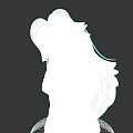 Detailed 3D Game and Movie Character With Long Pink Hair White Top and Yellow Bow