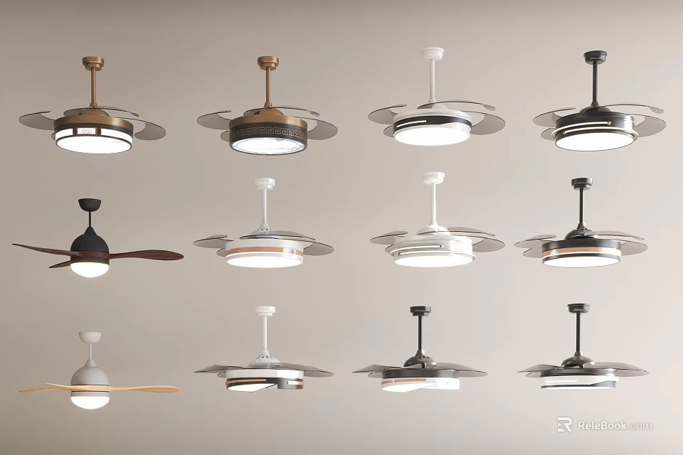 Diverse Chandelier Collection With Modern Styles Gold White Black Colors And Unique Designs 3d model 