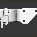 White Metal Hardware Hinge Tool With Mounting Holes And Sturdy Structure 3d model
