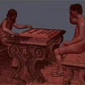 Modern Double Chess Game Chess Chinese Chess Board 3d model