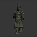 Ancient Chinese Terracotta Warrior Sculpture With Armored Robe And Standing Posture