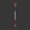 Vintage Red Microphone With Metallic Body And Gray Gradient Surface