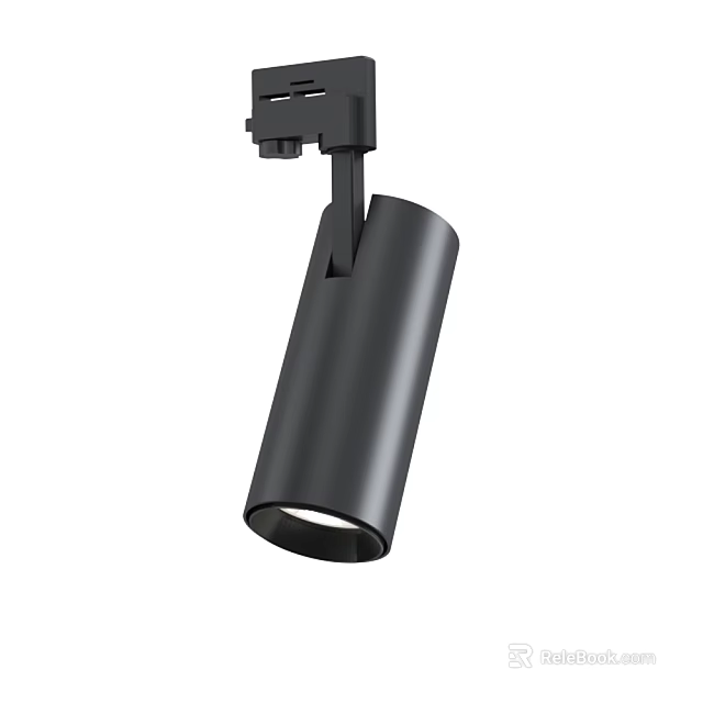 Modern Black Track Spotlight with Sleek Cylindrical Design for Home Interior Lighting 3d model 