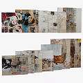 Modern Abstract Paintings with Textured Surfaces Diverse Colors and Artistic Details