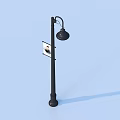 Classic Black Outdoor Street Light Featuring Elegant Lamp Shade And Sturdy Pole