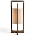 Modern Table Lamp With Wooden Frame And Linen Shade For Home Decor