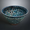 Glossy Blue Green Ceramic Bowl With Speckled Texture And Smooth Finish