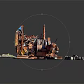 Rusted Old Machinery Parts Scattered On Ground With Various Metal Components