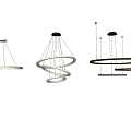 Modern Circular Pendant Lights With Multiple Rings For Interior Ceiling Illumination 3d model