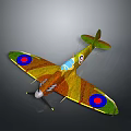 Camouflage Aircraft Model With Brown Yellow Paint And Red Blue Wing Markings