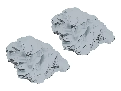 Two Natural Stone And Wood Decorative Objects With Textured Surfaces 3d model