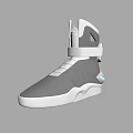 Modern High Top Gray And White Shoes With Strap Detail And White Sole Design
