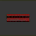 Red Metal Bench With Woven Seat And Backrest For Modern Living Areas