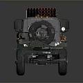 Green Military Tank With Missile Launcher Multiple Wheels And Armored Design
