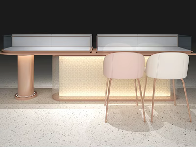 Modern Display Shelves With Copper Metal Frame Glass Layers And LED Lighting 3d model