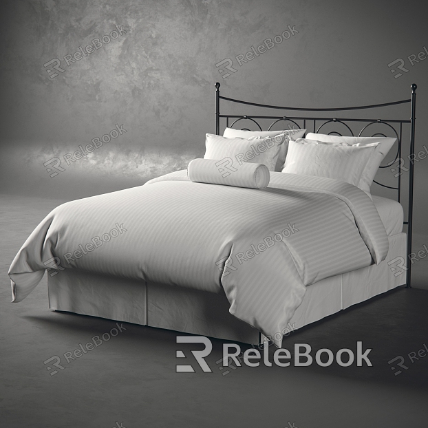 Industrial double bed wrought iron double bed model