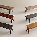 Modern Wooden Benches With Various Colors And Minimalist Design For Home Interior