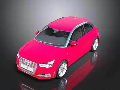 Audi A1 Red Compact Hatchback With Sleek Design And Silver Alloy Wheels 3d model